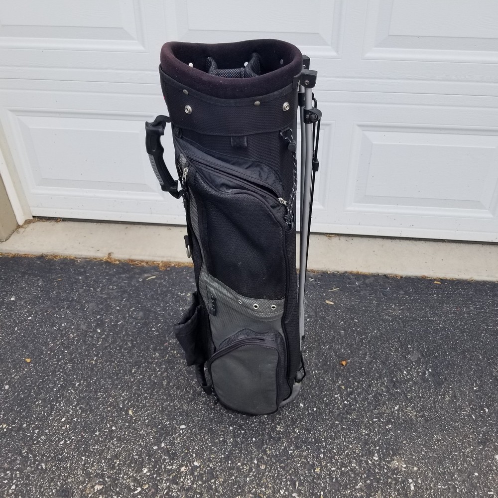 HUNTER GOLF 4-WAY DIVIDER GOLF STAND BAG, BLACK/GRAY