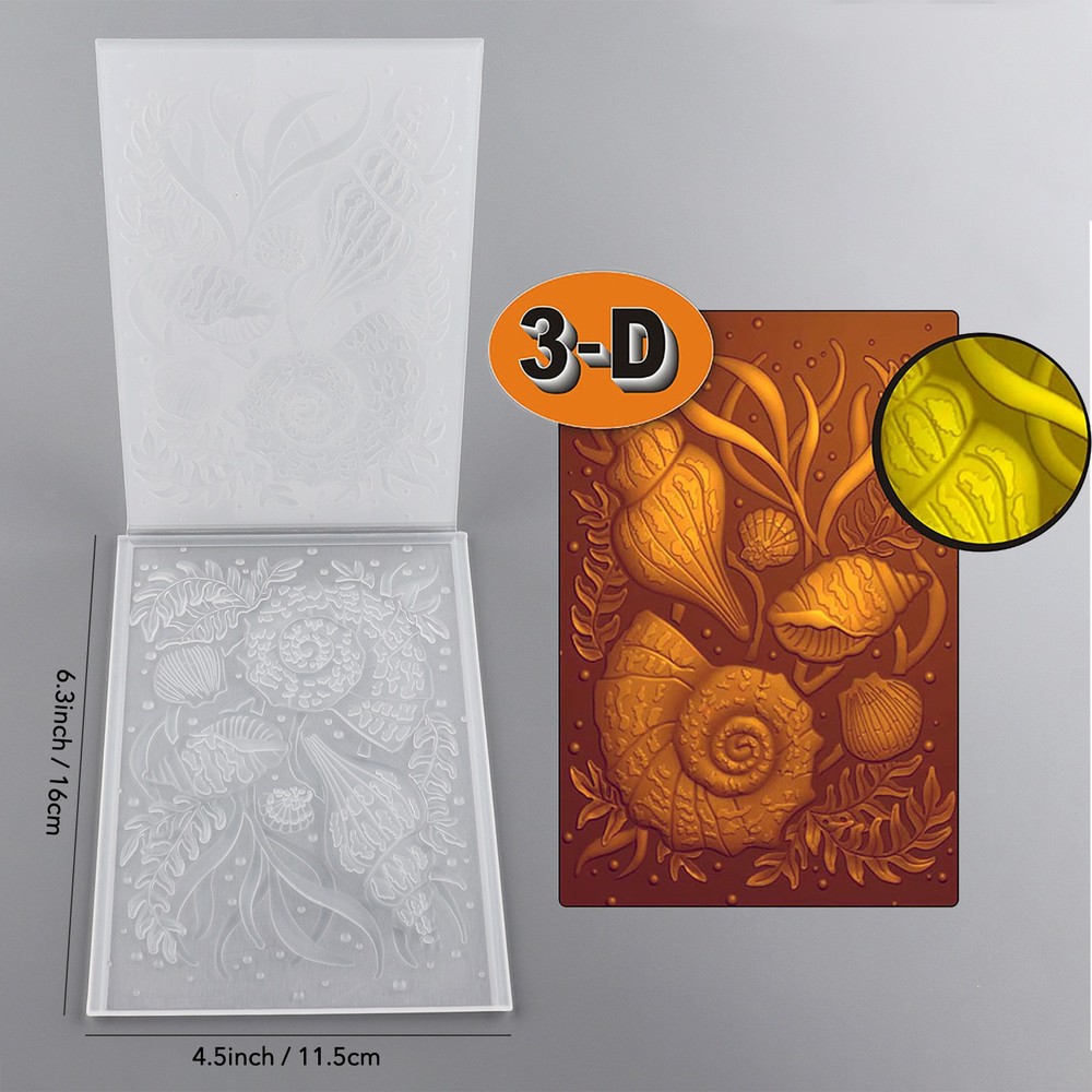 Shells Background Embossing Folders Template for Card Making Scrapbooking Crafts