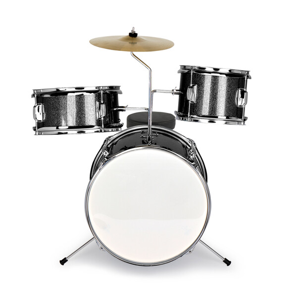 14 "X10" three-piece children's drum set black