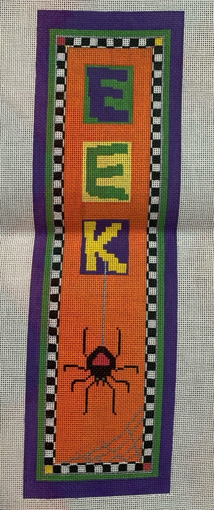 Bango Halloween "EEK" Handpainted Needlepoint Canvas 13 Mesh