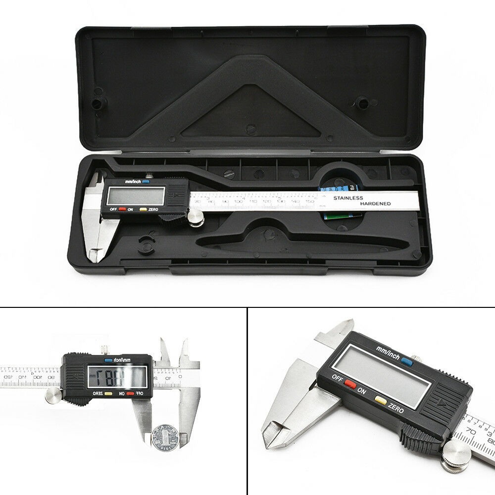 Stainless Digital Large LCD Display Vernier Caliper Power Switch Off Micrometer