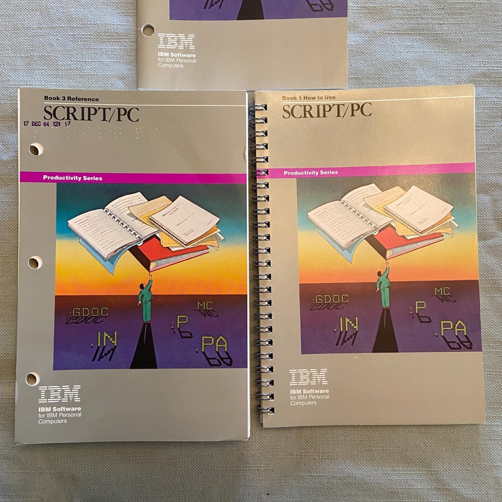IBM Software Script/PC Book 1 2 3 1st Edition 1984 How To Quick Reference Manual