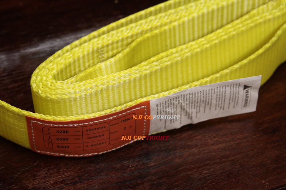 EE1-902 x 18ft Polyester Web Lifting Sling 2" x 18' Lifting Tow Strap eye to eye