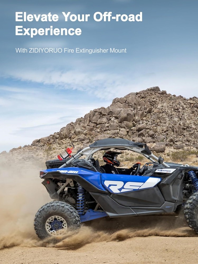 Quick Release UTV Fire Extinguisher Mount Kits, Adjustable Roll Bar Fire Extingu