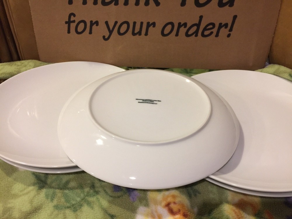 ❤️ Blackhawk Marketing LLC Classic Solid White 10.75” Dinner Plates (5) China