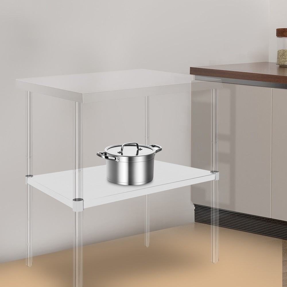 Stainless Steel Table, Adjustable Lower Shelf, Under Shelf for Work Tables