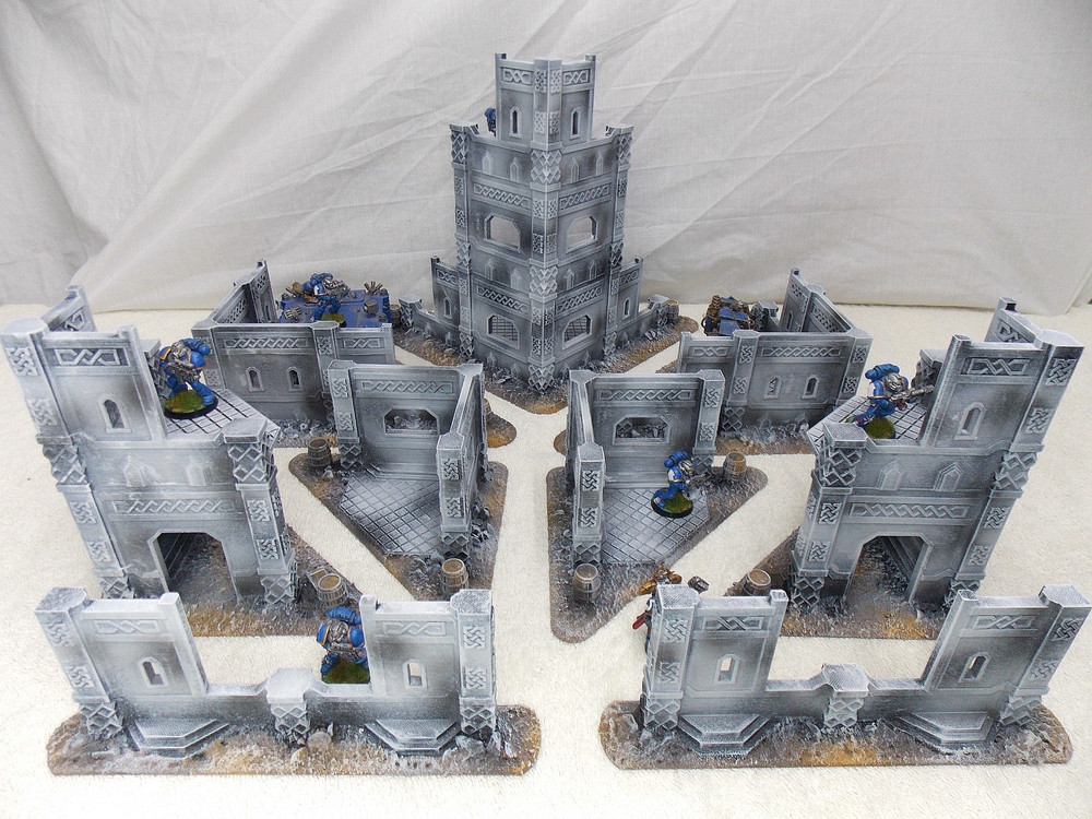 WARGAMING TERRAIN PAINTED, MEGA BUNDLE SET OF 9 PIECES
