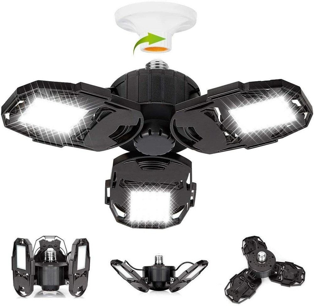 Strong Triburst Multi-Directional 8000 Lumen Super Bright LED Light Deformable