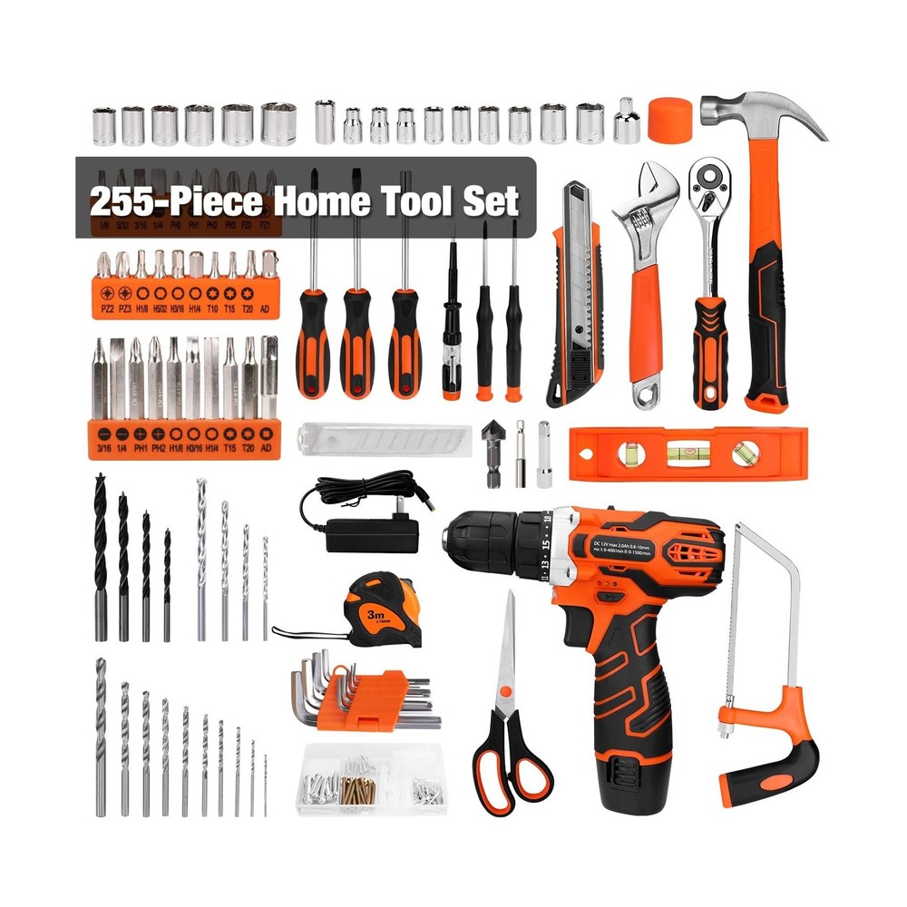 Thatool 255 Piece Drill Driver Tool Set 12V Cordless Tool Kit