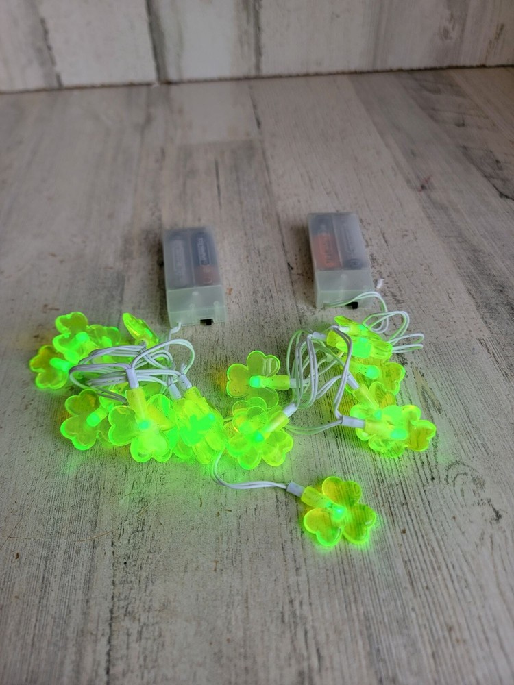 Shamrock mini string light st Patrick day set decor green