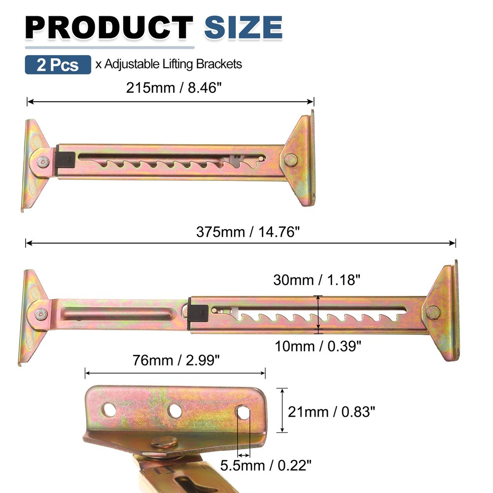 2 Piece Adjustable Hinge 10 Position, For Double Angle Galvanized End