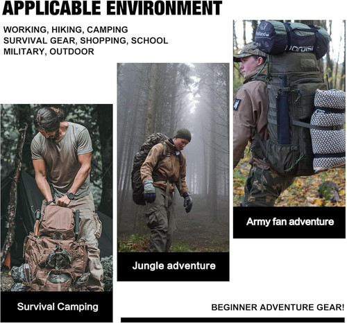 Mardingtop 60L Military Internal Frame Backpack for Khaki