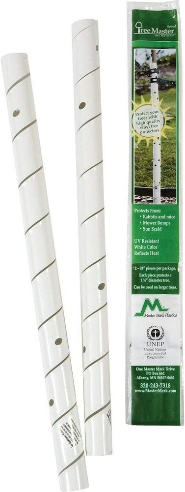 2 Master Mark Tree Master 24" Tree Guard UV Resistant White for 1-1/2" Trees