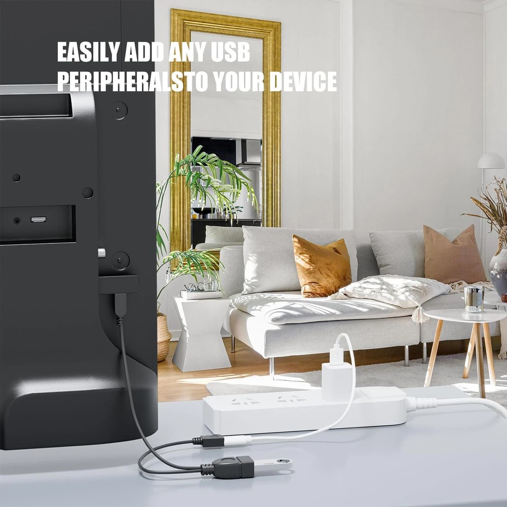 3-Pack Micro USB OTG Cable w/ Power for Fire TV Stick Android Host Adapter Black