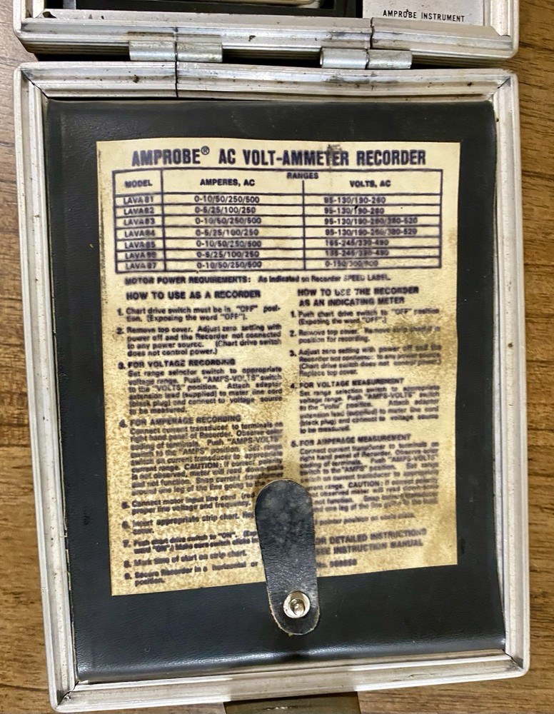 Lava Model, Amprobe AC Volt-Ammeter Recorder, Untested