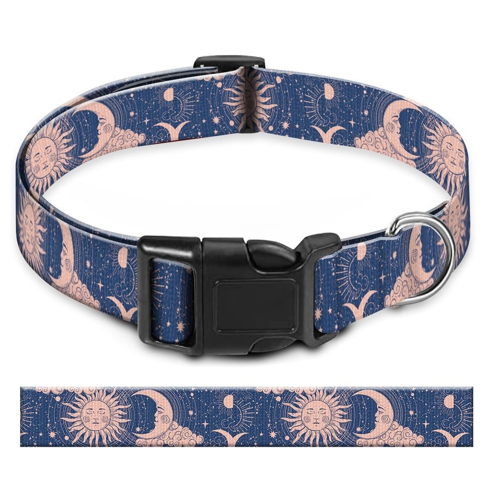 Blue Magic Universe Dog Collar Cute Pet Adjustable Medium Quick Release