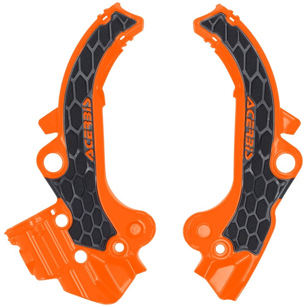 Acerbis X-Grip Frame Guards - Orange/Black - Plastic