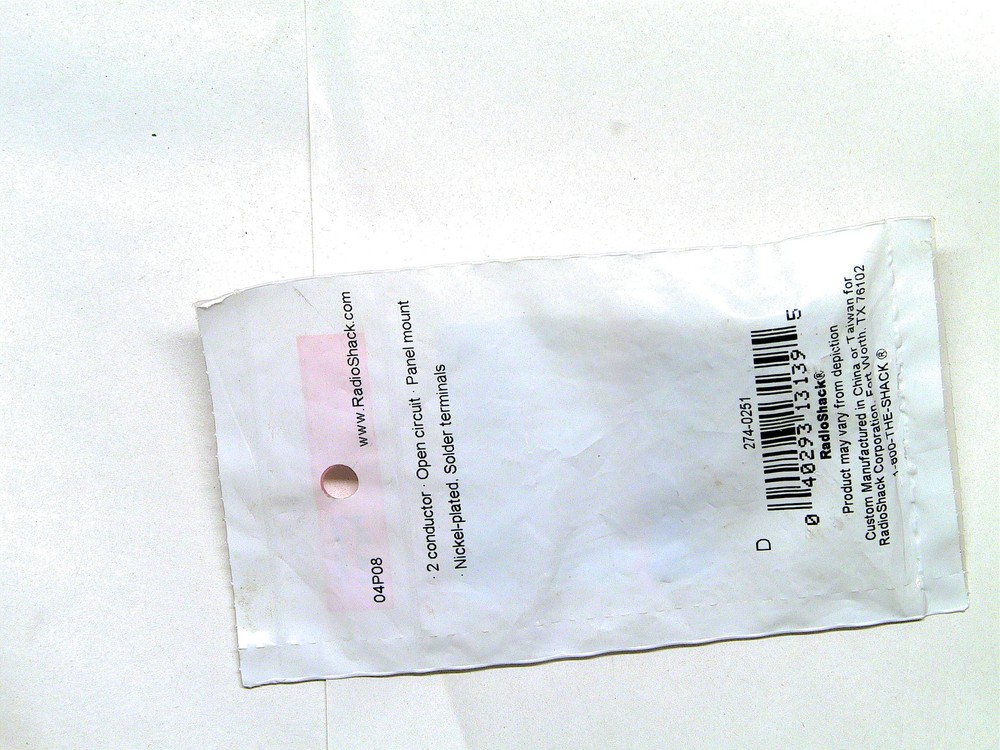 radioshack 1/8 mono panel-mount audio jack (3-pack) 274-0251 2740251