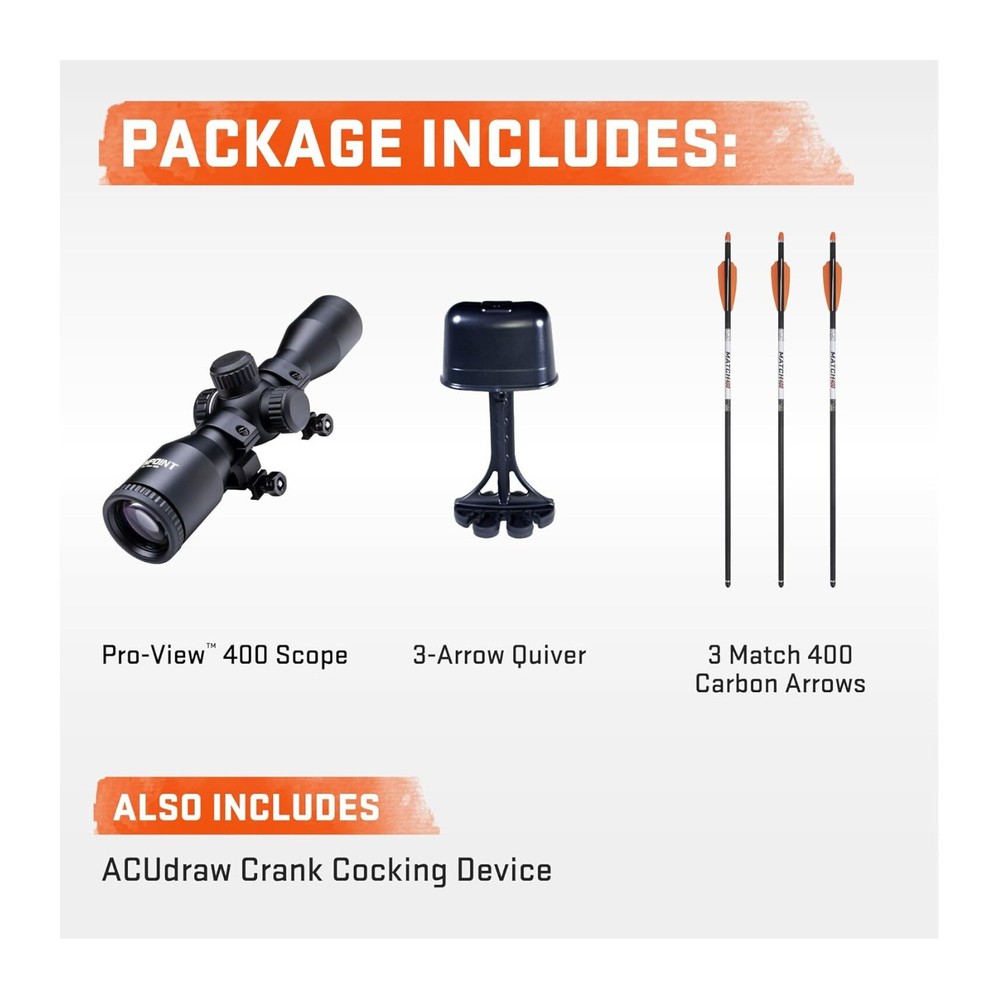 Wicked Ridge Commander 400 Crossbow Peak XT 400 FPS Bundle