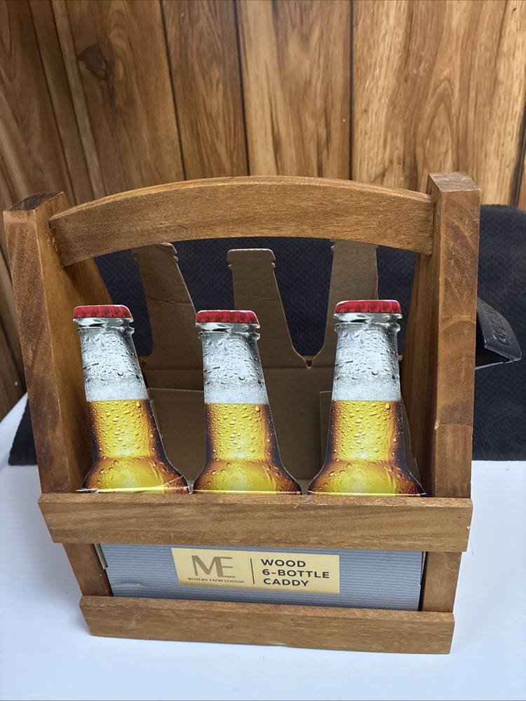 Modern Expressions Wooden 6-Bottle Caddy ( Read)
