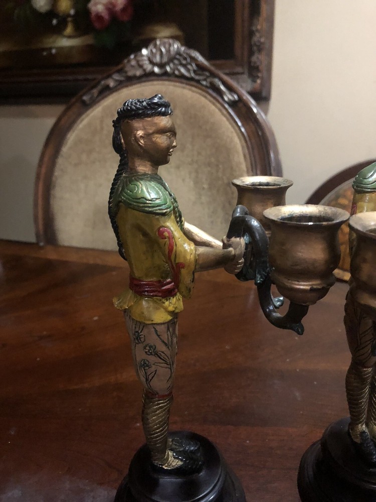 Warrior Men Brass Or Bronze Two Candle Holder