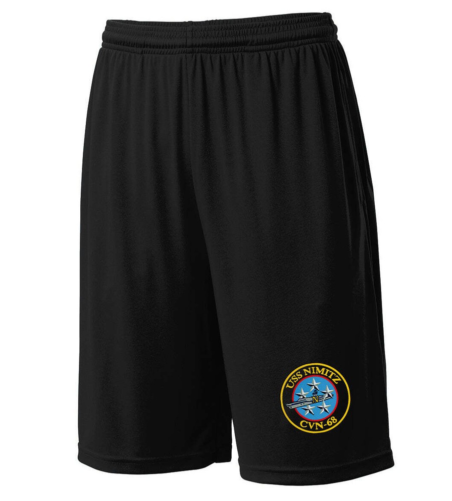 CVN-68 USS Nimitz Black Active Shorts