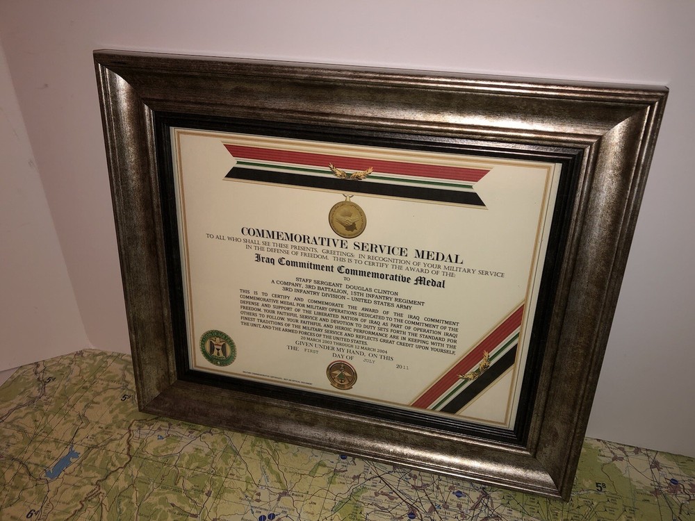 IRAQ COMMITMENT COMMEMORATIVE MEDAL CERTIFICATE ~ Type 1