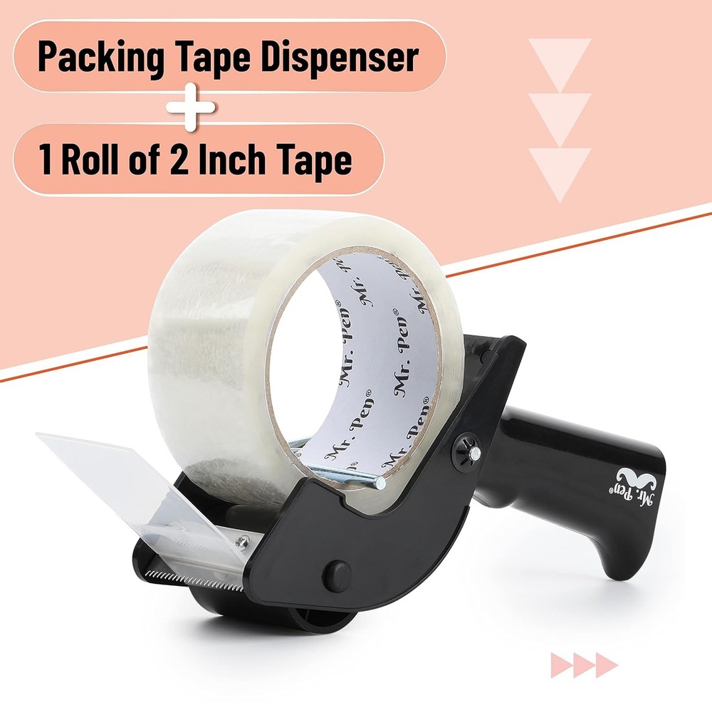 Lightweight Tape Dispenser Gun with Sharp Blade & Easy Loading - 1 Pack Included