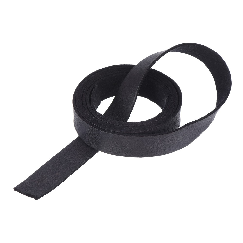 Leather Straps Strip Belt 1.5cm(0.6" Width) Leather Strips Black