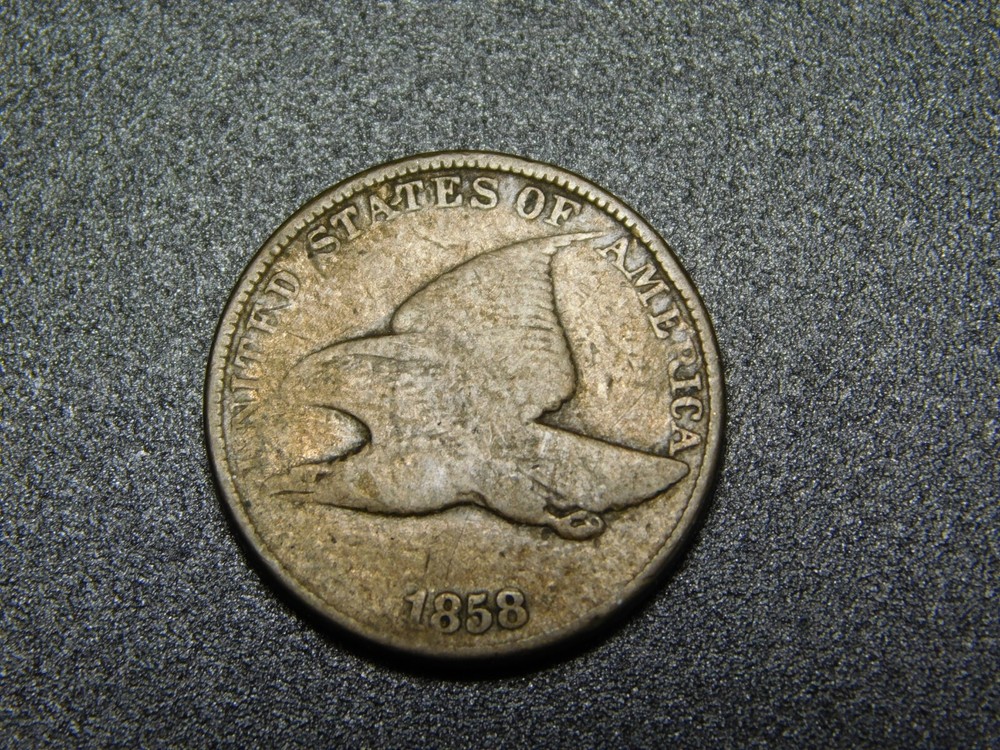 OLD US COIN 1858 FLYING EAGLE PENNY CENT