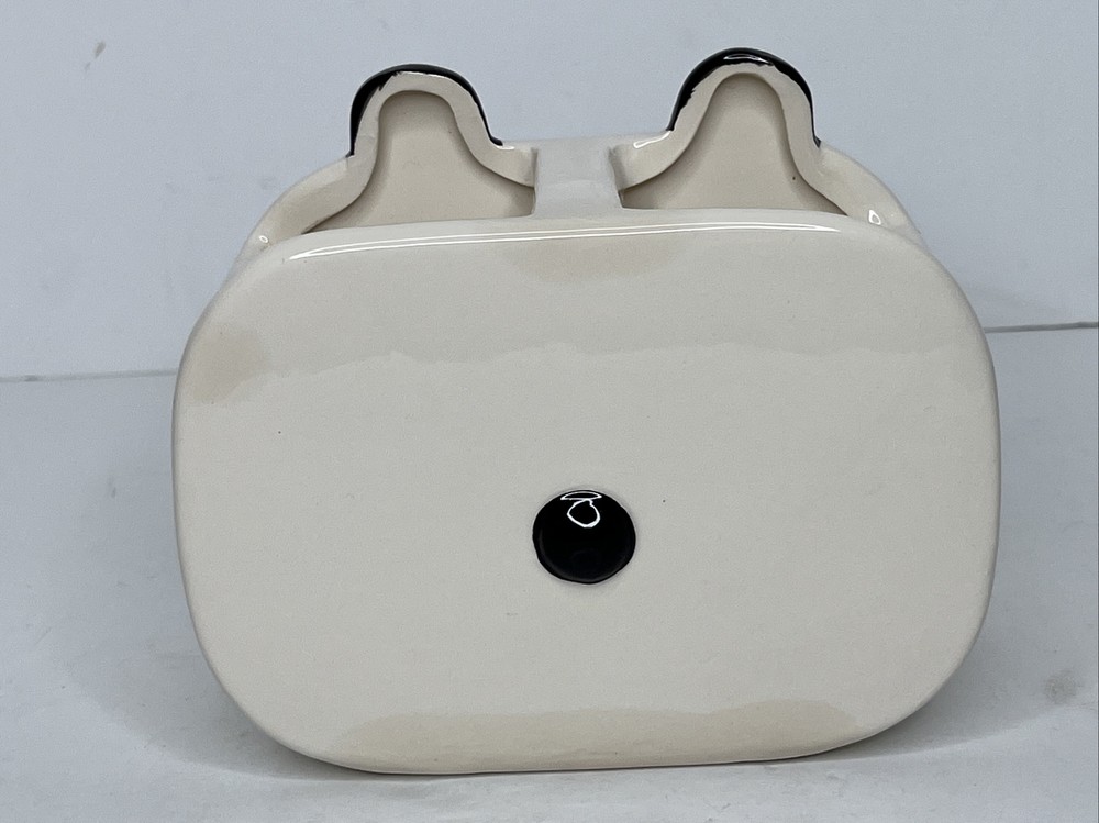 Isaac Jacobs Ceramic Panda Head 2-Section Multipurpose Organizer Caddy Vase READ