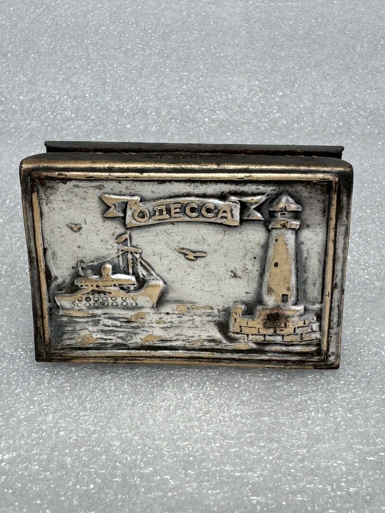 Vintage Odecca (Odessa) Lighthouse Silver Plated Matchbox Holder