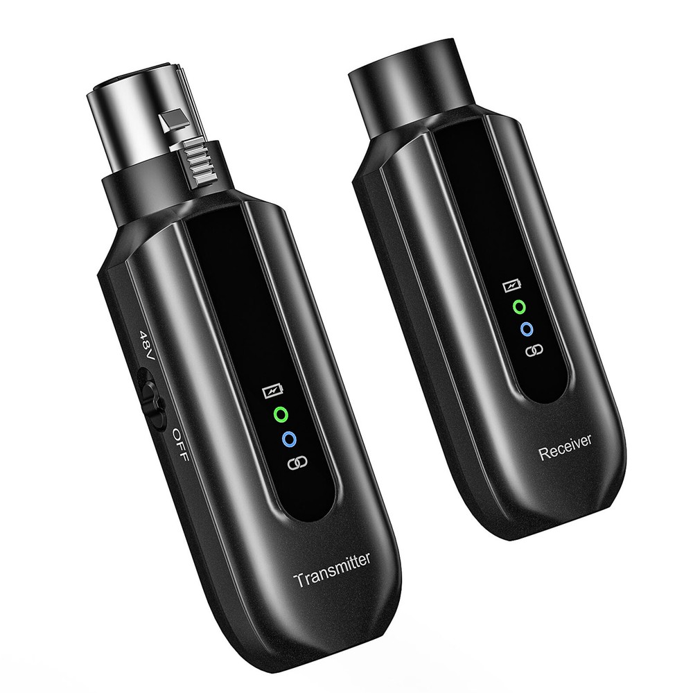 Wireless Microphone Transmitter Receiver 2.4Ghz, XLR System Rechargeable