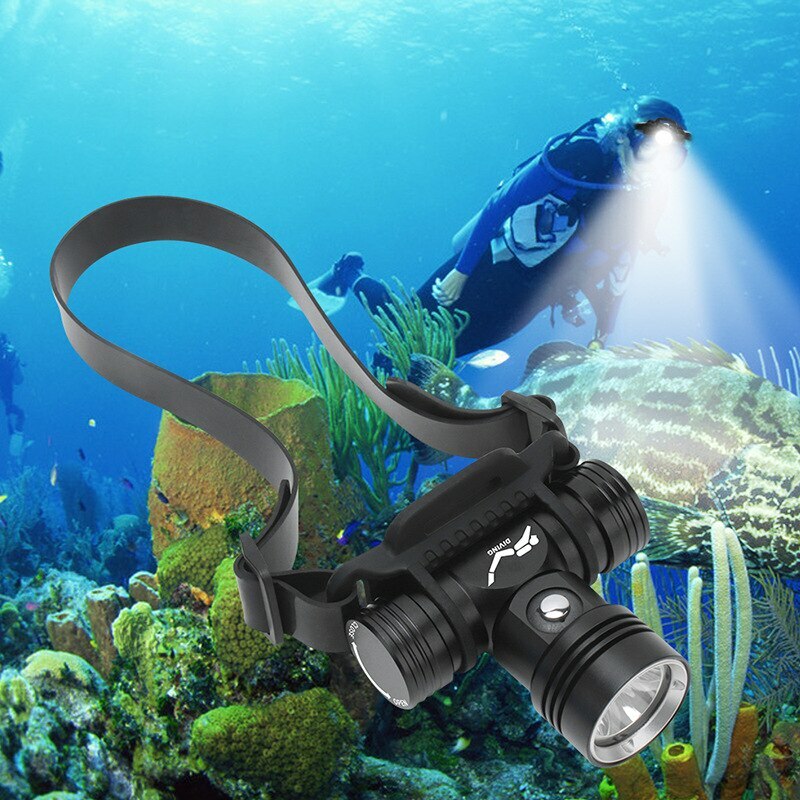 LED Diving Headlamp Underwater Headlight Scuba Head Flashlight Torch IPX8