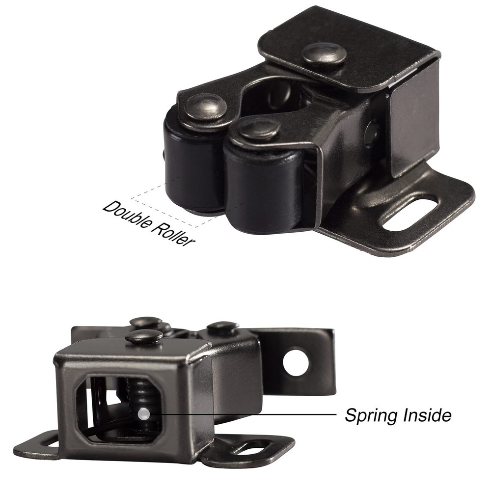 4 PCS Cabinet Latch Double Roller Catch Hardware for Cupboard Closet Kitchen ...
