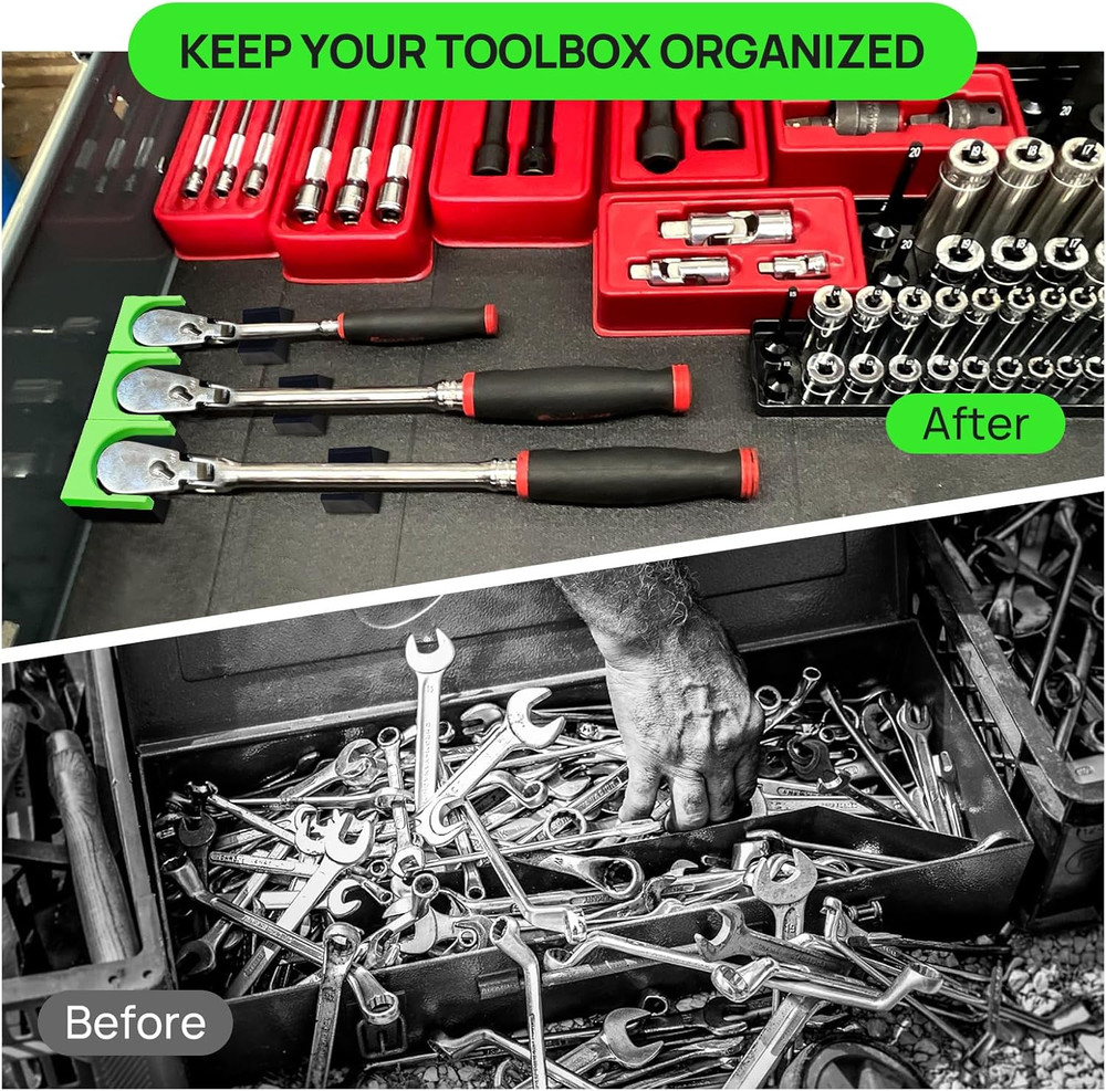 Magnetic Ratchet Organizer 3-Pack Tool Storage Trays for Garage Workshop Tools