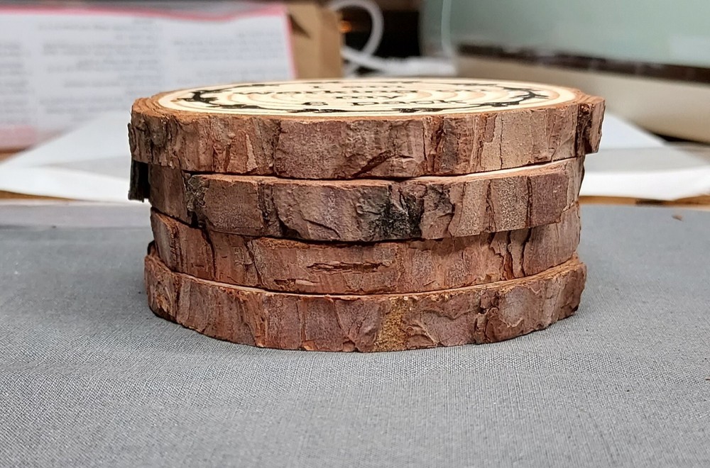 Double sided Wood slice coasters with sayings