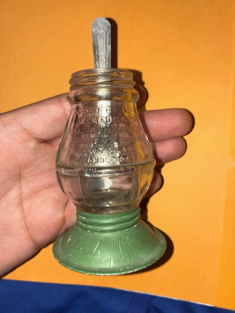 Antique LANTERN Figural VICTORY Glass Co CANDY CONTAINER E&A 1/2 Oz