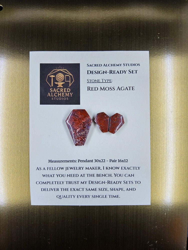Coffin Shape - Red Moss Agate - Design-Ready Set