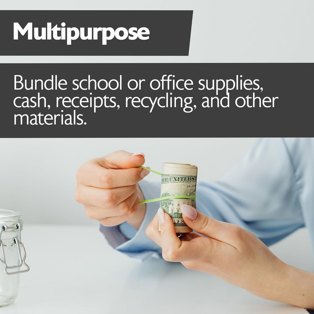 BAZIC Assorted Dimensions 227g/0.5 lbs. Rubber Bands, Multi Color