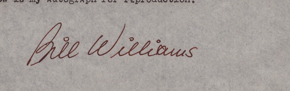 BILL WILLIAMS - DOCUMENT DOUBLE SIGNED 09/20/1946