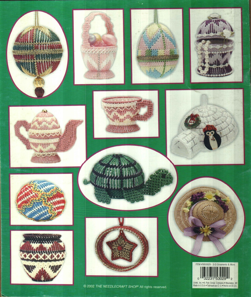 3-D ORNAMENTS & MORE USING GLOBE & EGG SHAPES PLASTIC CANVAS PATTERN BOOK