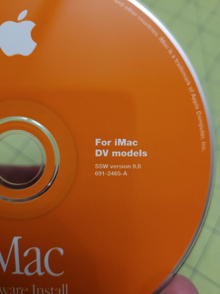 1999 Mac Macintosh iMac Software Restore Install OS 9 Reboot CD-ROM Disc CD