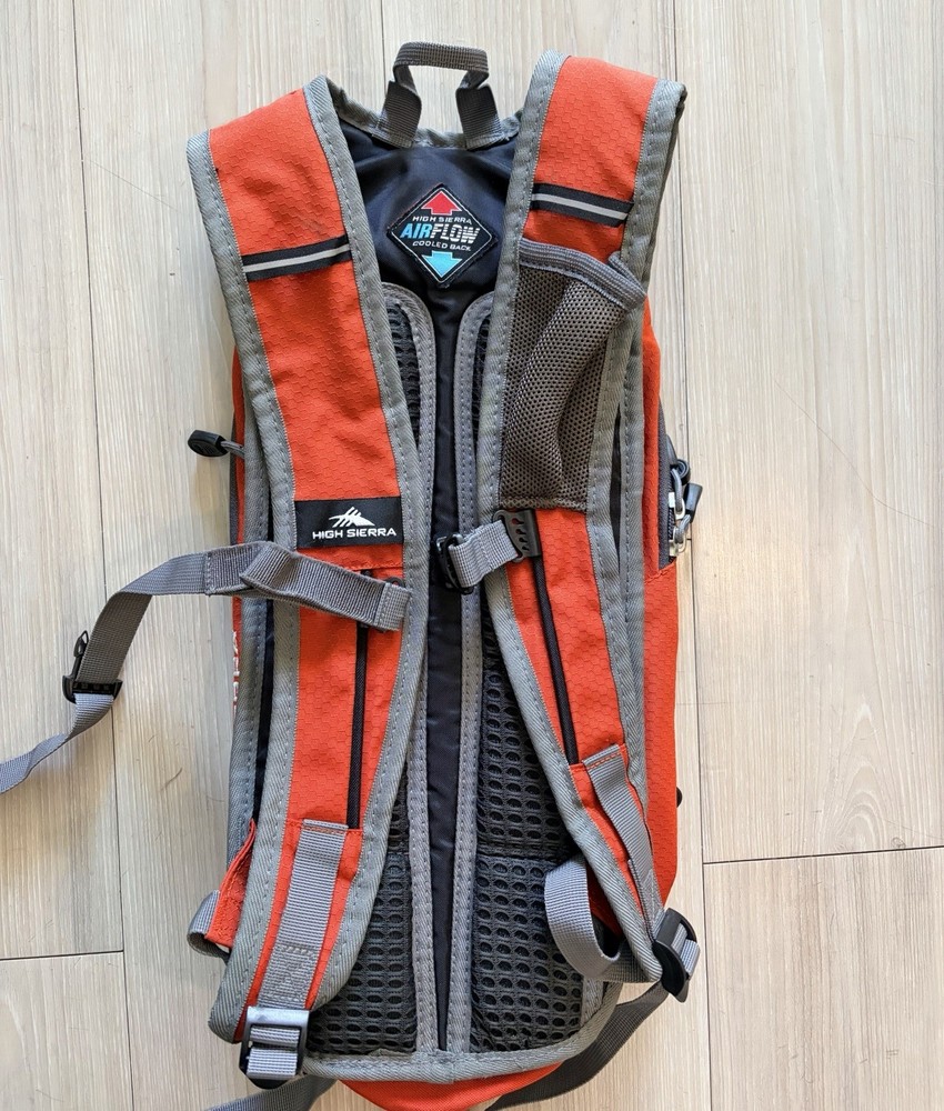 High Sierra Hydration Backpack Airflow Hiking Cycling Pack Orange