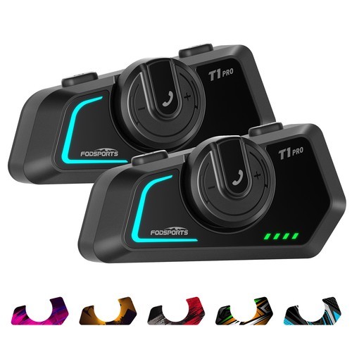2x T1 Pro Motorcycle Bluetooth Headset Bluetooth for  6 Riders Group 2000m