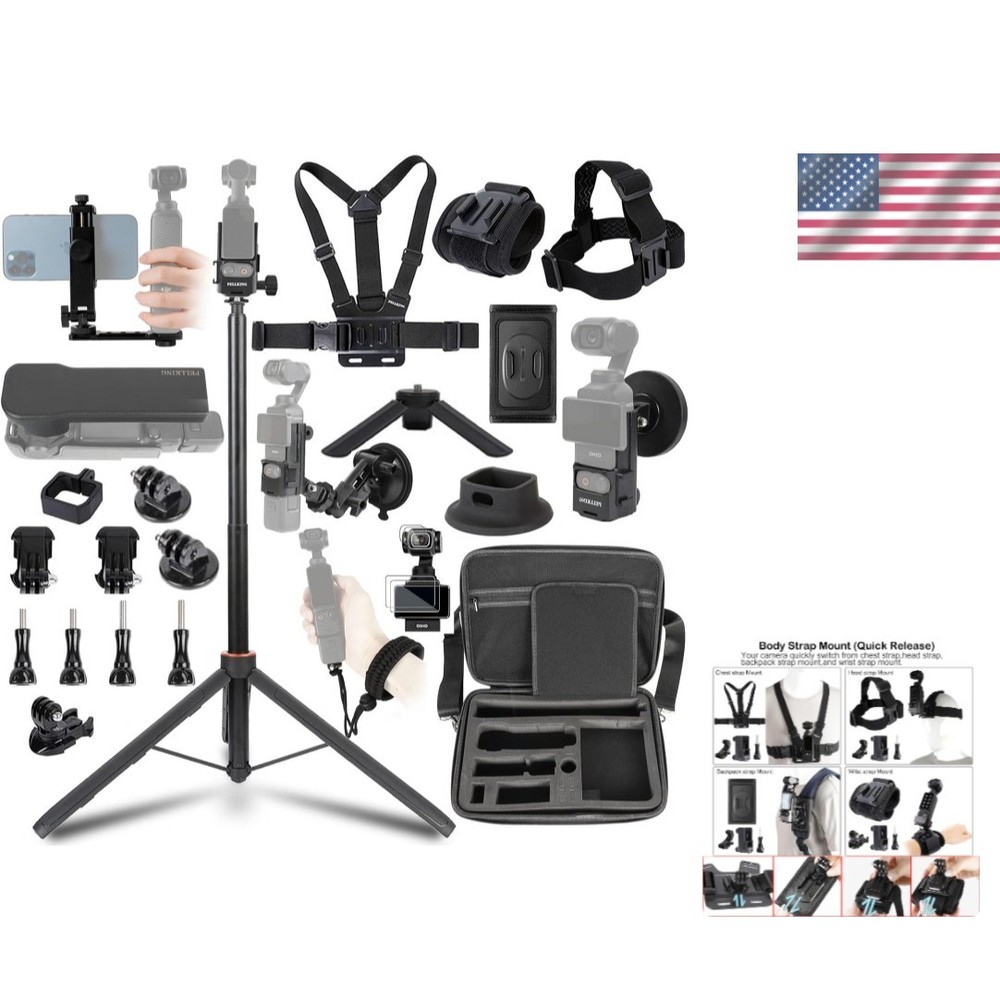 Comprehensive Non-Electronic Accessory Kit for Osmo Pocket 3 with Carry Case