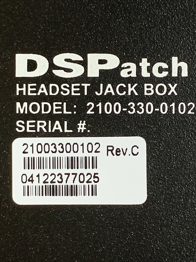 Avtec Inc. DSPatch Headset Jack Box, Model: 2100-330-0102