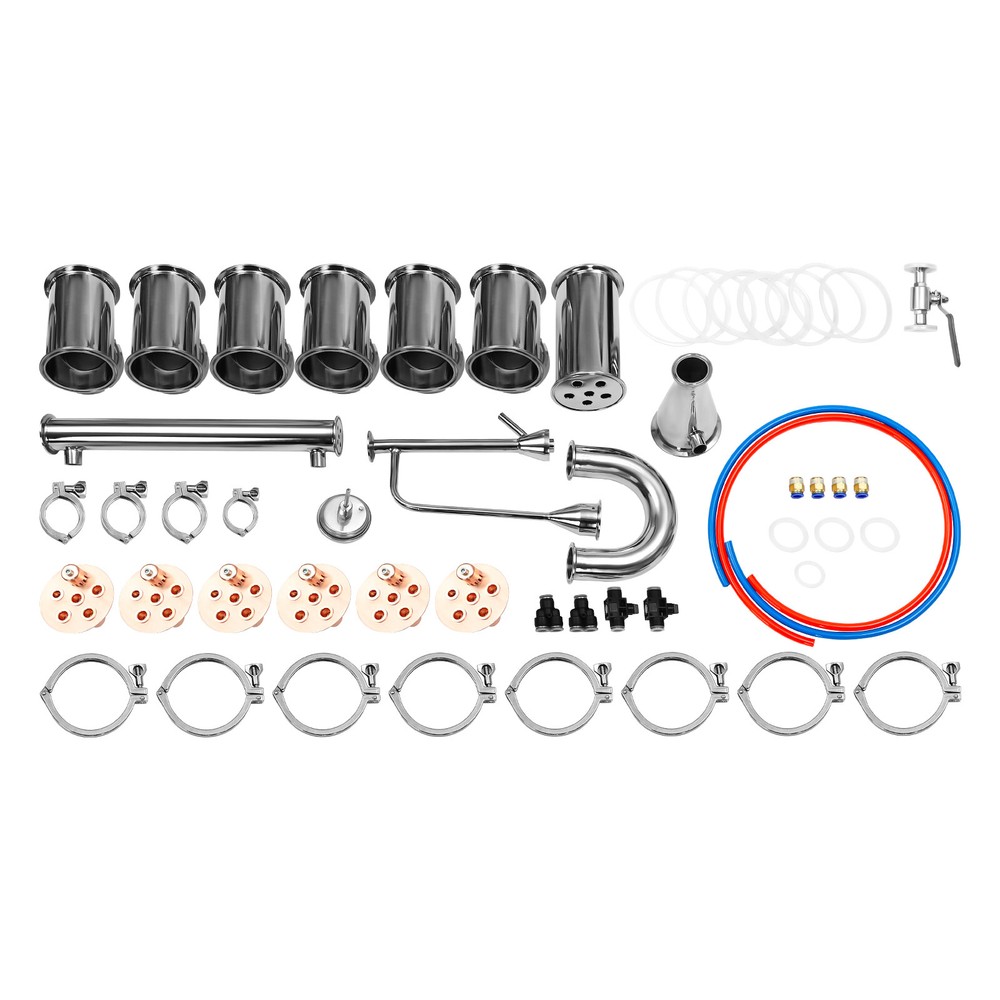 4" Inch Stainless Moonshine Still Reflux Column With Copper Bubble Plate 6 Layer