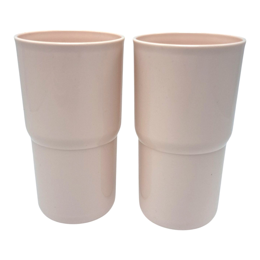 Tupperware 10 Piece Dessert Peach Melamine Dinnerware Setting for 2 Camping NOS
