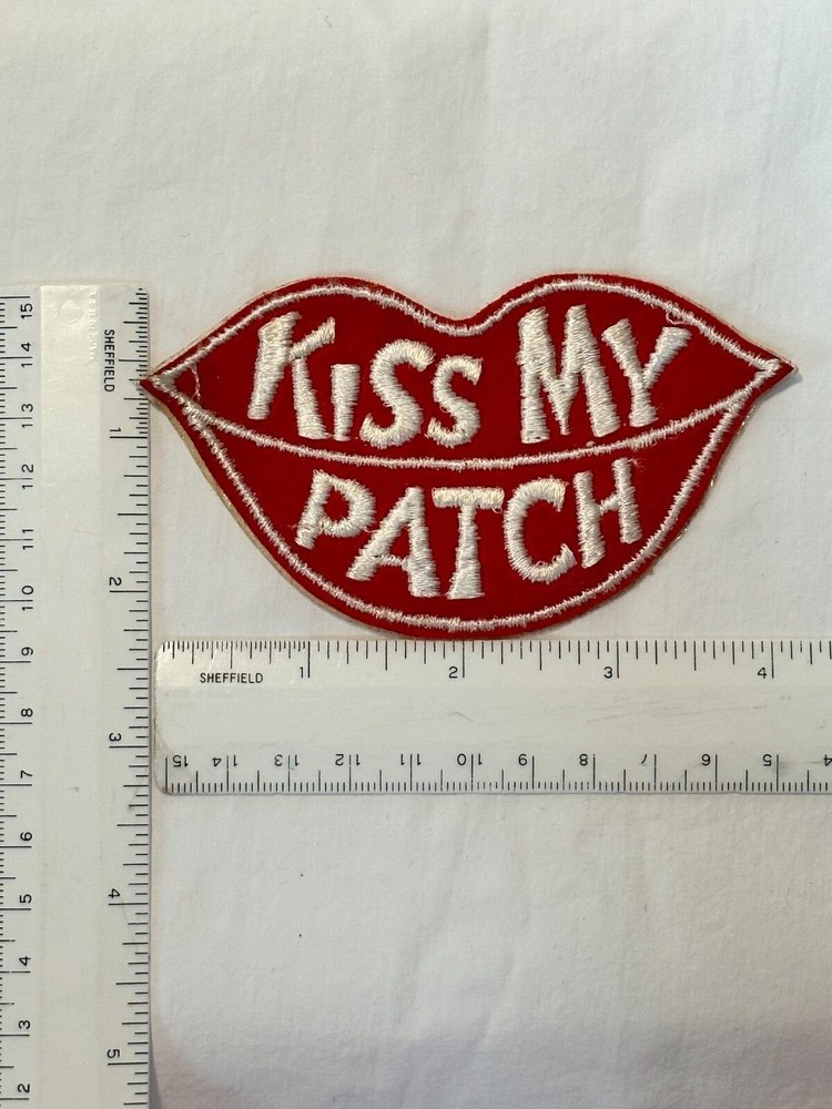 Vintage Original "Kiss My Patch" Embroidered Patch